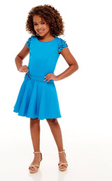 1 of 4 Rachel Allan Perfect Angels 10095 Childrens Dress Ocean-Blue