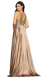 Faviana 10407 Dress Mocha-Gold