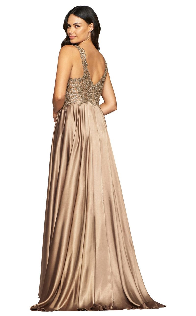 Faviana 10407 Dress Mocha-Gold