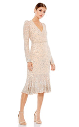 1 of 3 Mac Duggal 10740D Dress Nude-Silver