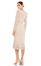 2 of 3 Mac Duggal 10740D Dress Nude-Silver