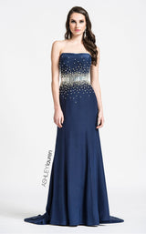1 of 6 Ashley Lauren 1078 Dress Navy