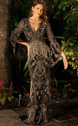 1 of 2 Primavera Couture 11059 Dress Black-Gold