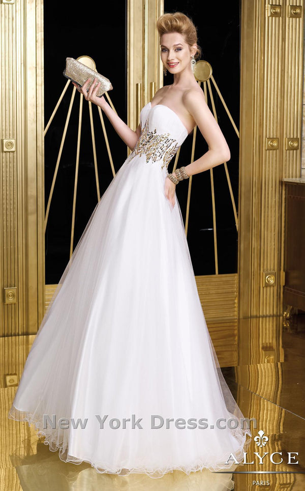 Alyce Evening 6206 White/Gold