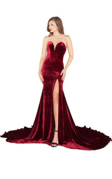 1 of 4 Mac Duggal 12079R Burgundy