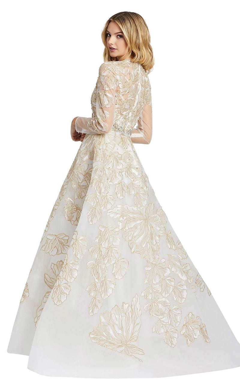 mac duggal ivory dress Mac Duggal 10000M Ivory Nude Pageant Informal Wedding Gown Dress sz 2