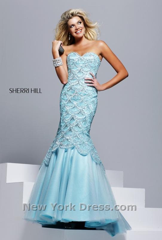 Sherri Hill 2018 Aqua/Silver