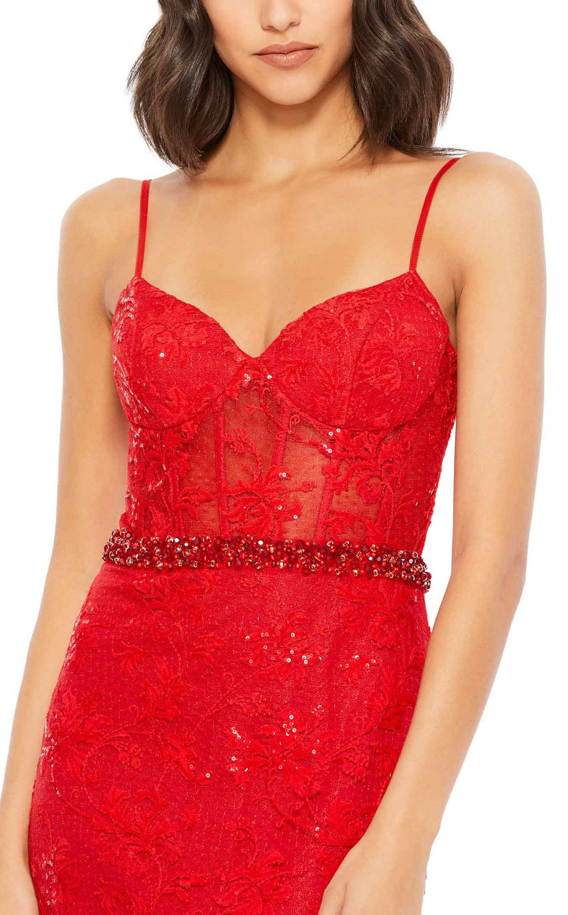 chinese dress ladies Mac Duggal 20409 A-Line Lace Evening Gown – Mydressline main image 1