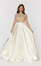 3 of 8 Ashley Lauren 1251 Dress Ivory