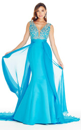 1 of 3 Ashley Lauren 1277 Dress Turquoise