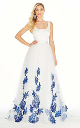 1 of 3 Ashley Lauren 1323 Dress Ivory-Royal