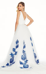 2 of 3 Ashley Lauren 1323 Dress Ivory-Royal