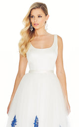3 of 3 Ashley Lauren 1323 Dress Ivory-Royal