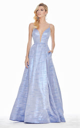 1 of 7 Ashley Lauren 1336 Dress Blue