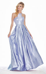 1 of 7 Ashley Lauren 1339 Dress Blue