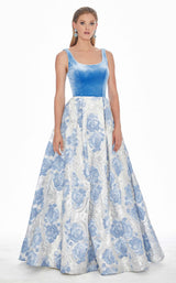 1 of 12 Ashley Lauren 1345 Dress Baby-Blue-Multi