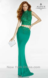 1 of 2 Alyce 6585 Emerald/Nude