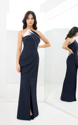 1 of 7 Daymor 1381 Dress Navy-White