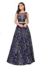 1 of 2 Cecilia Couture 1456 Navy/Gold