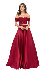 1 of 4 Cecilia Couture 1489 Burgundy
