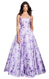 1 of 4 Nina Canacci 1527 Dress Purple-Print