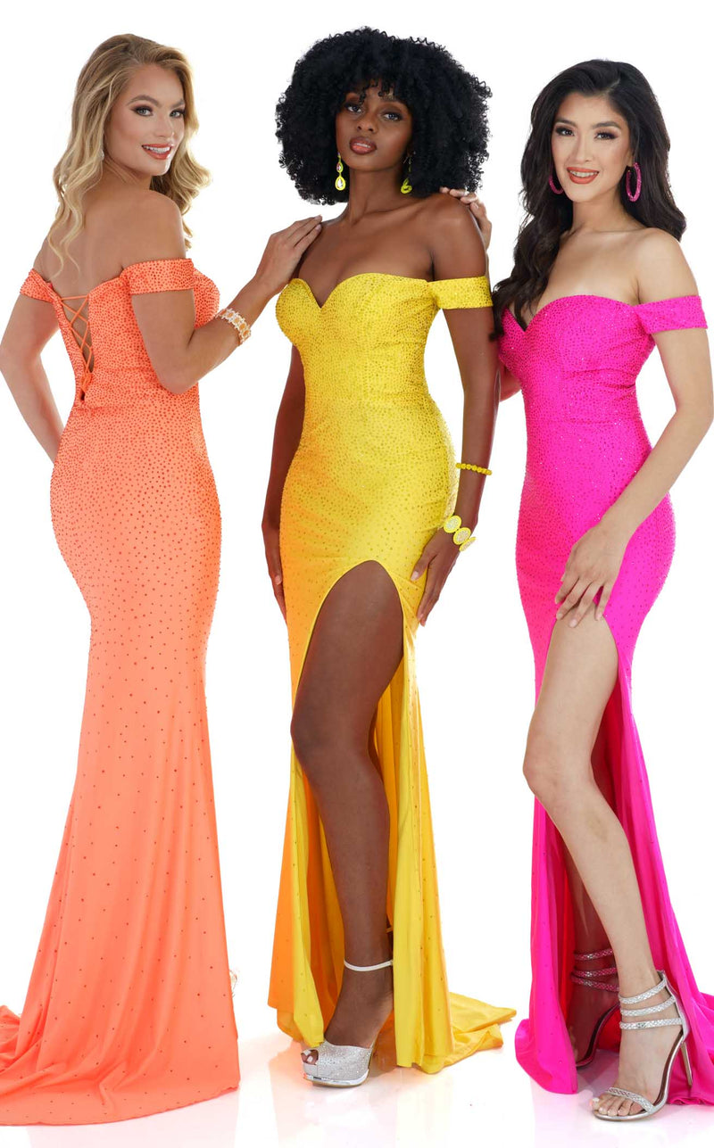 Cecilia Couture 1527 Neon-Pink and Neon-Orange and Sunflower