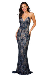 1 of 4 Scala 48710 Navy/Nude