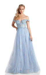 1 of 8 Morrell Maxie 16411 Dress Periwinkle-Gold