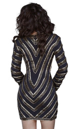 3 of 6 Jovani 1761 Black/Gold