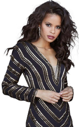 4 of 6 Jovani 1761 Black/Gold