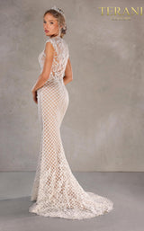 3 of 3 Terani 1811GL6477 Dress Ivory-Nude