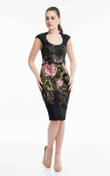 1 of 4 Terani 1821C7025 Black/Fuchsia