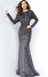 1 of 4 Jovani 1860 Navy/Silver