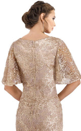 4 of 4 Feriani 18951 Dress Gold-Blush