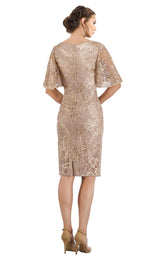2 of 4 Feriani 18951 Dress Gold-Blush