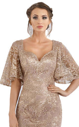 3 of 4 Feriani 18951 Dress Gold-Blush