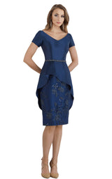 1 of 4 Feriani 18953 Dress Navy