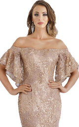 3 of 4 Feriani 18966 Dress Gold-Blush