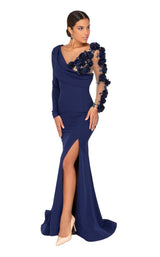 1 of 4 Terani 1911E9109 Navy/Nude