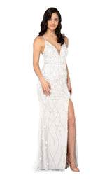 1 of 6 Terani 1911P8112 Ivory-Crystal-Nude