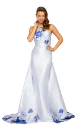 1 of 4 Terani 1911P8185 White-Denim-Silver