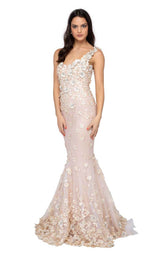 1 of 4 Terani 1911P8370 Ivory/Champagne