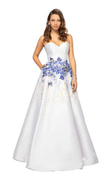 1 of 4 Terani 1911P8514 Cream-Denim-Gold