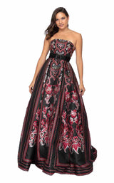 1 of 8 Terani 1911P8516 Black/Fuchsia