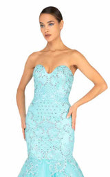 6 of 8 Terani 1911P8636 Aqua/Nude