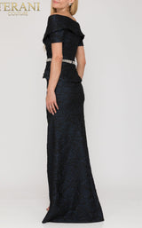 7 of 7 Terani 1921M0727 Dress Navy