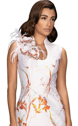 3 of 4 Terani 2011C2011 Dress White-Melon