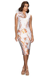 1 of 4 Terani 2011C2011 Dress White-Melon