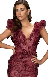 3 of 4 Terani 2011E2060 Dress Wine