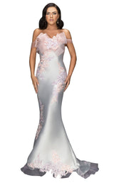 1 of 4 Terani 2011E2093 Dress Silver-Blush